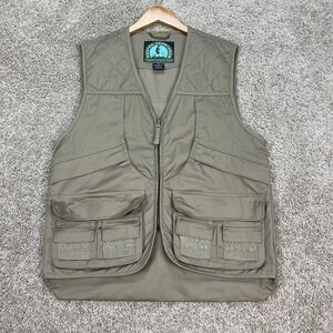 Master Sportsman Vest Mens Medium Khaki Multi-Pocket Performance Utility Outdoor